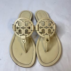 Tory Burch Miller Cream Leather sandals Sz 7